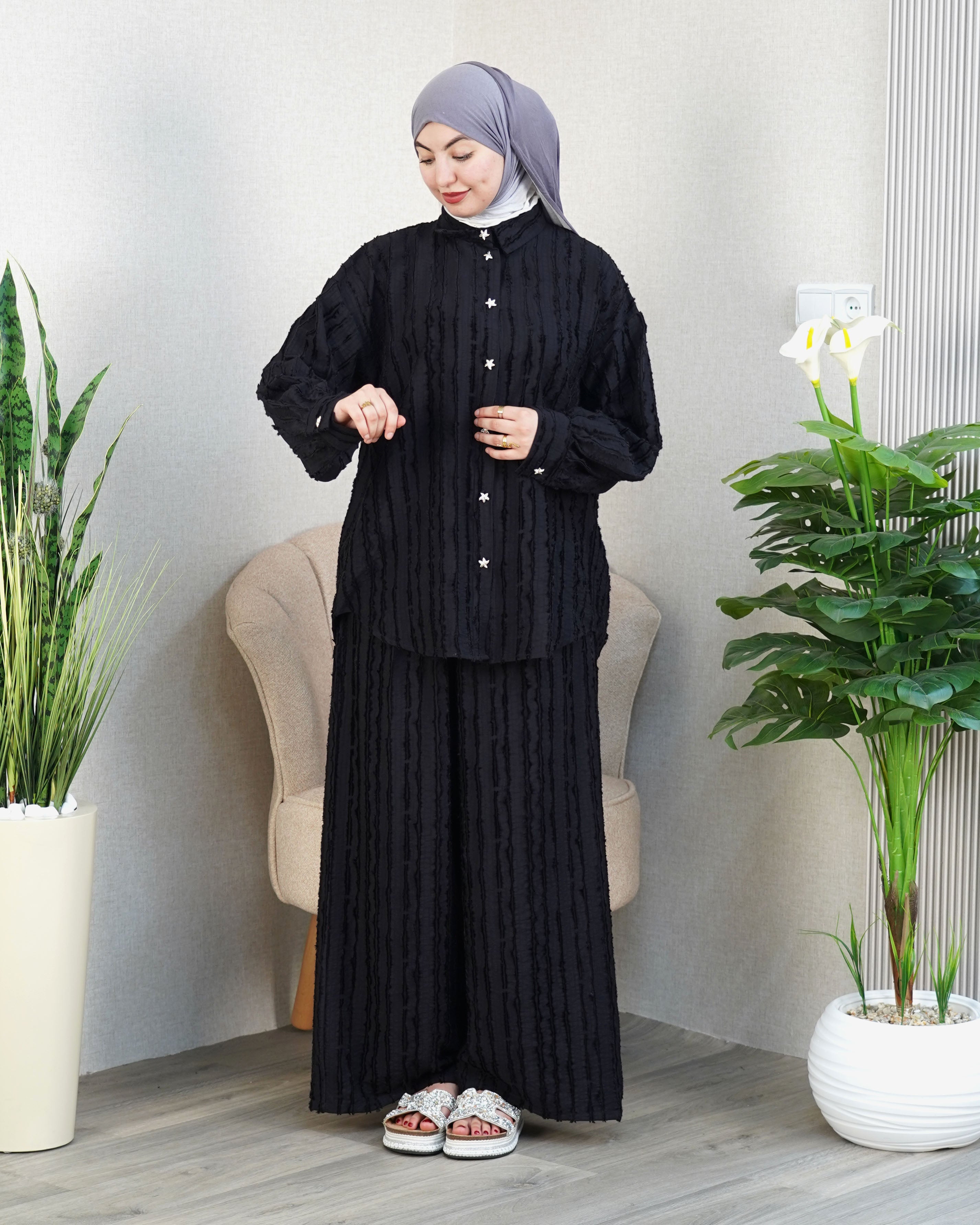 Ensemble Feathered Stripe Fabric
