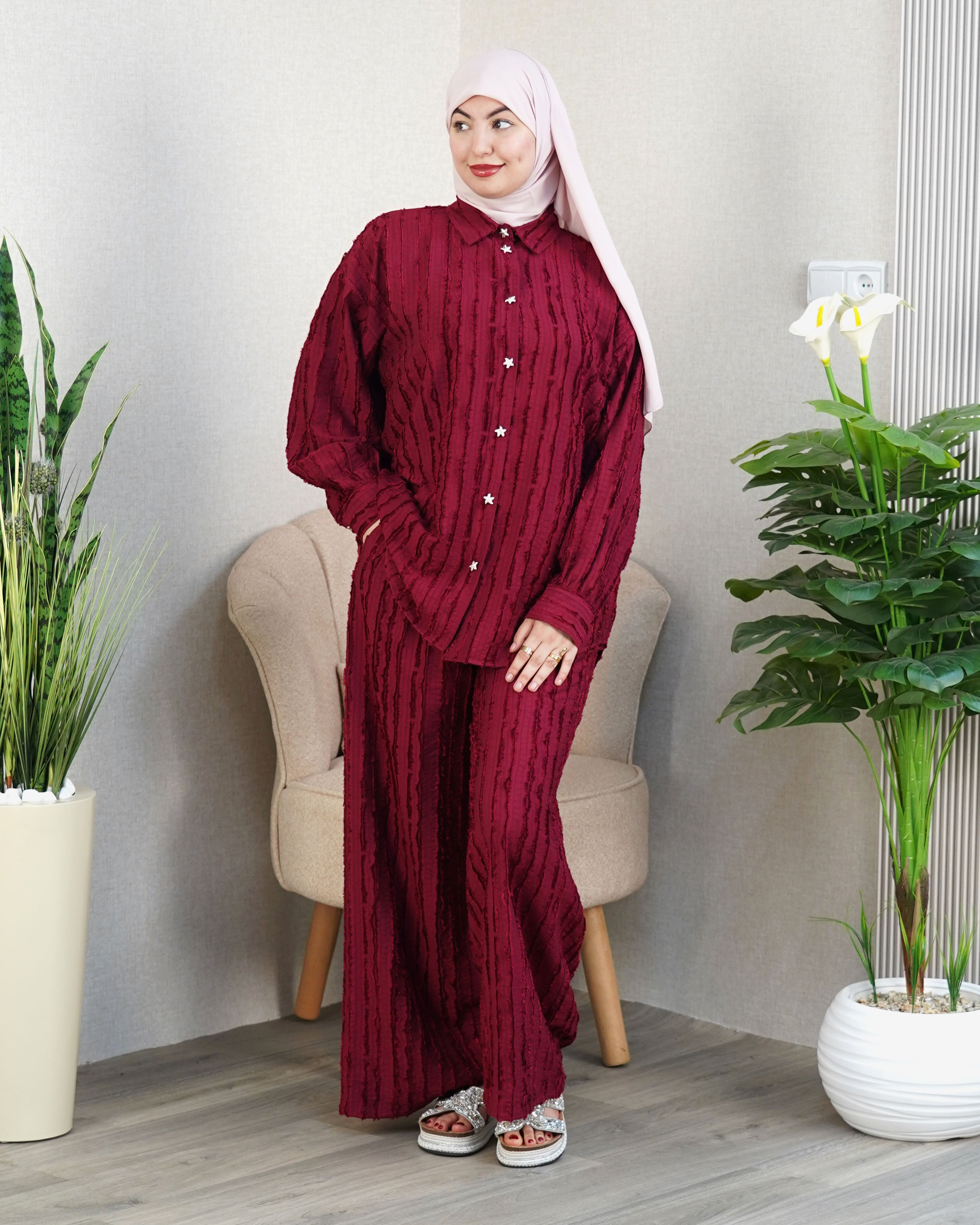 Ensemble Feathered Stripe Fabric