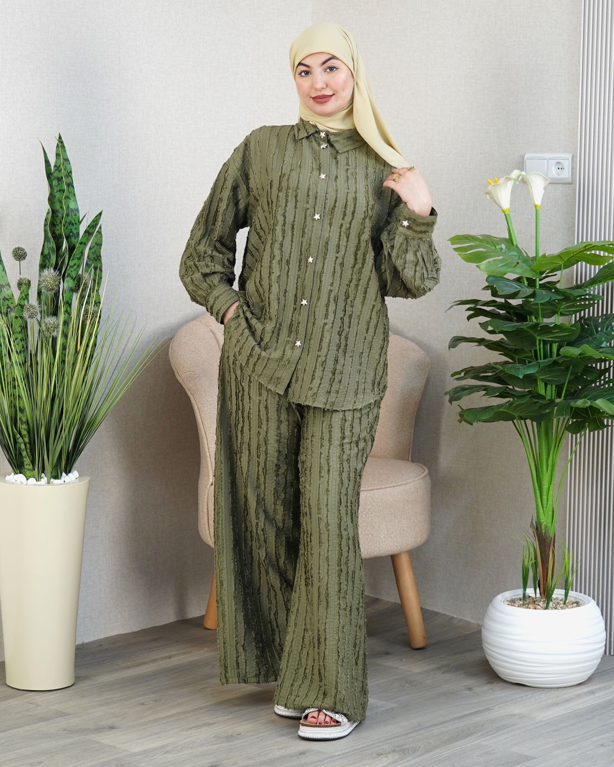 Ensemble Feathered Stripe Fabric