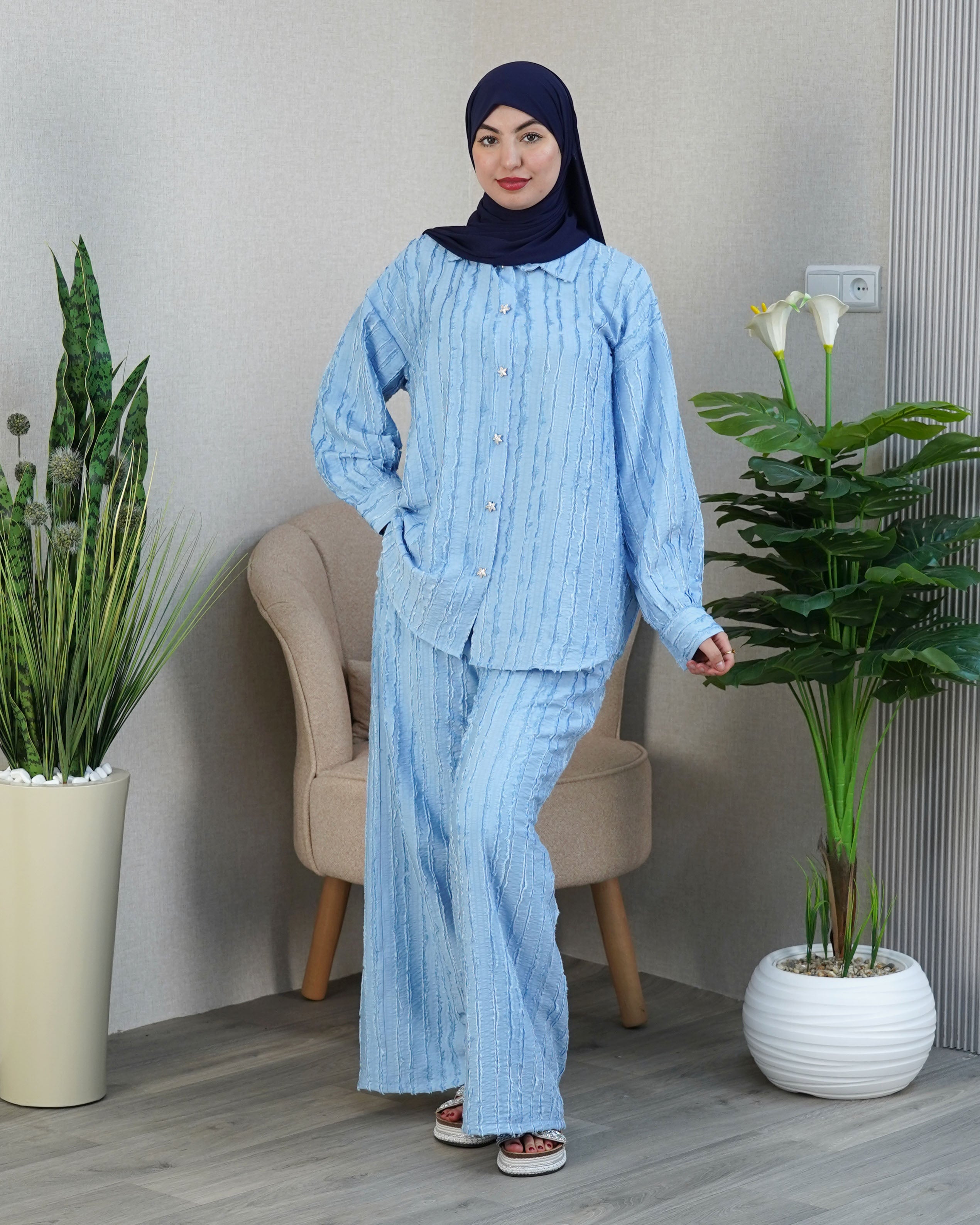 Ensemble Feathered Stripe Fabric
