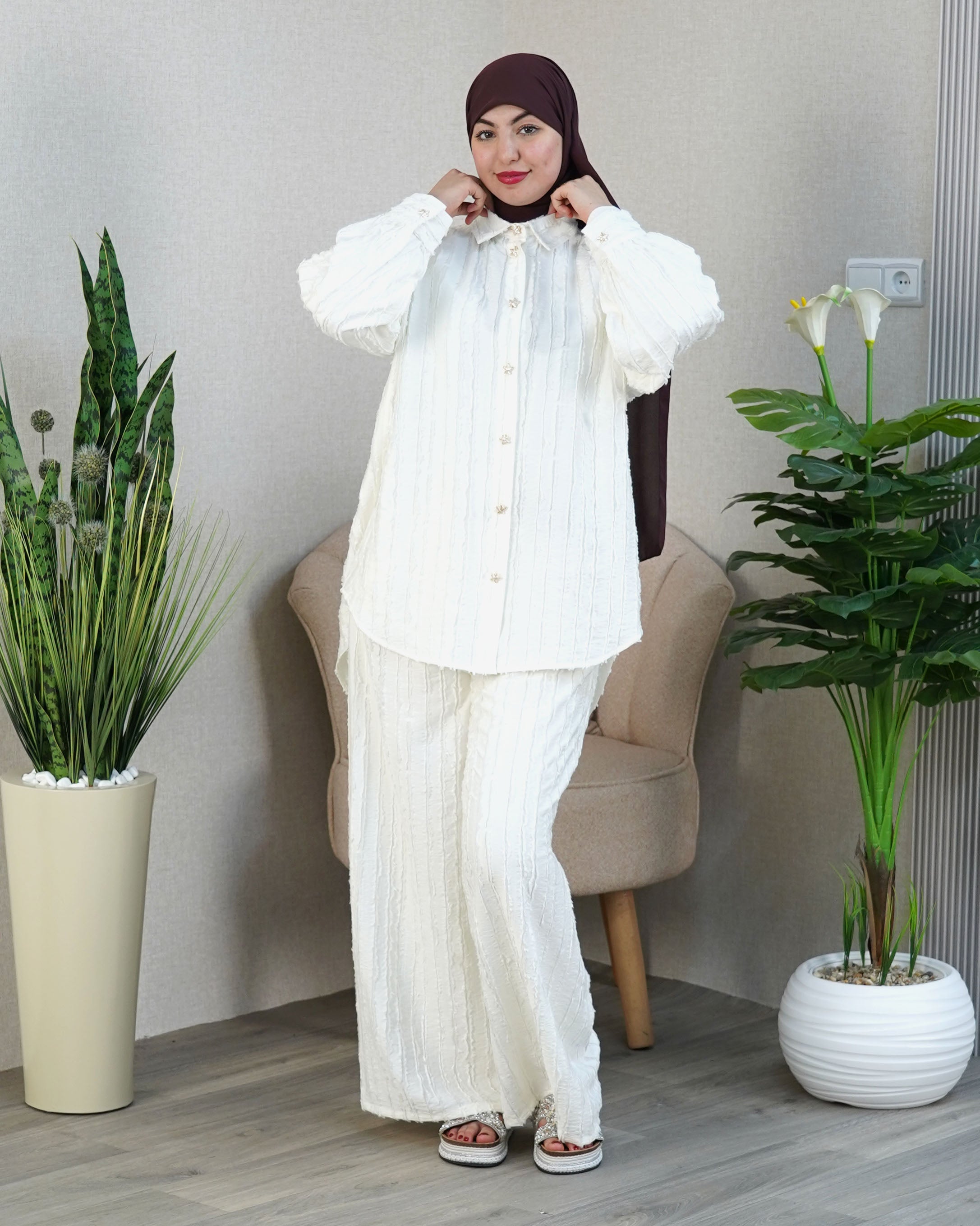 Ensemble Feathered Stripe Fabric